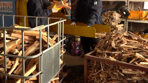 Firewood Processing Factory in Korea. 5000t for Winter.