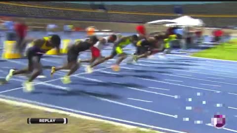 Men 100m heat Jamaica Senior athletic championships 2022