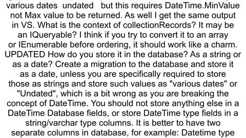 Sorting a string date from a list of many different data