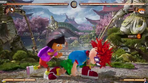 Dora gets his revenge on Chuckie Finster in Mortal Kombat 1