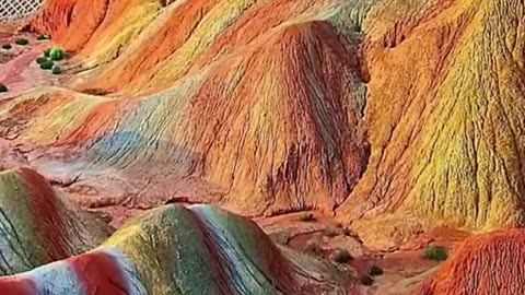 Unbelievable Rainbow Mountains Natures Colorful Masterpiece!#shorts