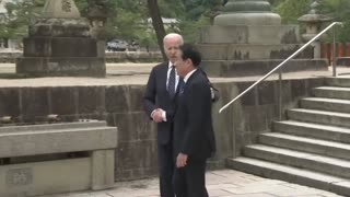 Biden Nearly Tumbles Down Stairs In Humiliating Moment