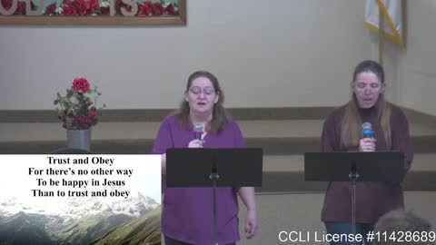 Moose Creek Baptist Church sings “Trust and Obey“ During Service 2-20-2022