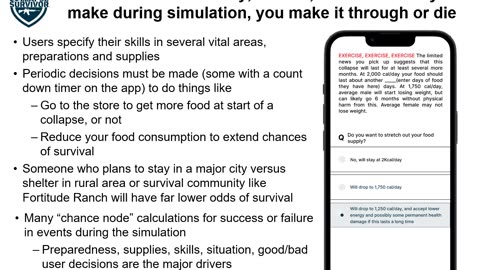 Collapse Survivor App overview