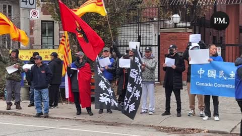 Torontonians in solidarity with the protestors in China chant “Step down Xi Jinping!”