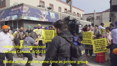 Sikh Protest at Indian High Commission supporting Trudeau 09/25/2023