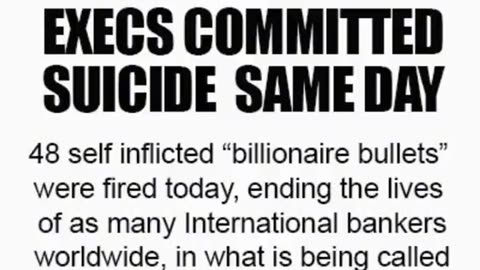 48 CENTRAL BANK EXECS COMMITTED SUICIDE SAME DAY ‼️ MEDIA SILENT 🤐