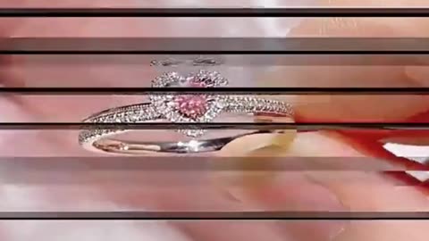 Silver Color Pink Zircon Stones Heart Rings for Women Fashion Bridal Engagement Wedding Ring