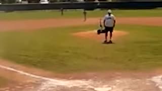 A dust devil strikes during a children's baseball game in Jacksonville