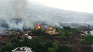 Devastation caused by lava on Spanish island