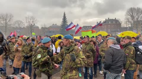 Amsterdam - Veterans out in numbers again today protesting for Freedom against mandates