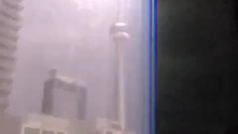 Spectacular video of the moment lightning strikes Toronto's CN Tower