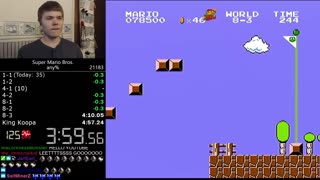 Super Mario Bros. any% speedrun Former World Record wow