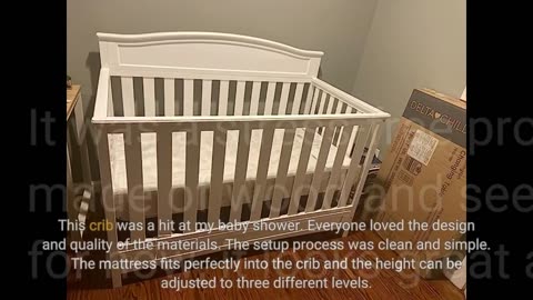 View Feedback: Delta Children Emery 4-in-1 Crib, White with Twinkle Stars Crib & Toddler Mattre...