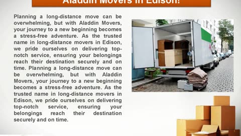 Seamless Long-Distance Moves with Aladdin Movers in Edison