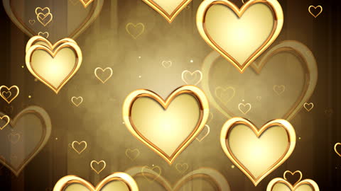 Golden Heart Love Video Loop for Video Productions