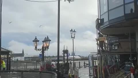 Military Helicopter Lands In The Heart Of Cardiff Bay