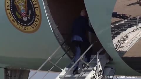 WATCH: Biden Struggles And Stumbles, Loses To Air Force One Steps Again