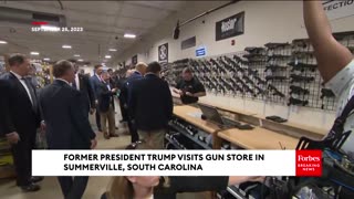 [2023-09-25] Trump Visits Gun Store In South Carolina, Checks Out The Firearms For Sale