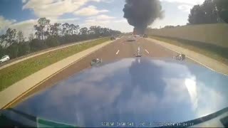 Trucker's dashcam captured moment private jet crashed on I-75 in Florida