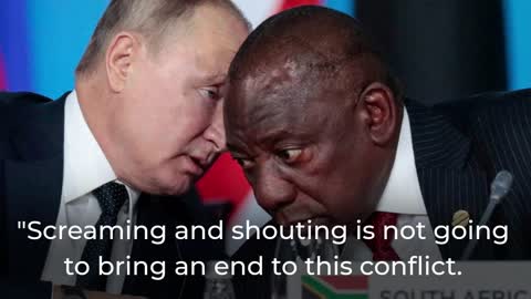 Ramaphosa, the president of South Africa, blames NATO for Russia's war in Ukraine.