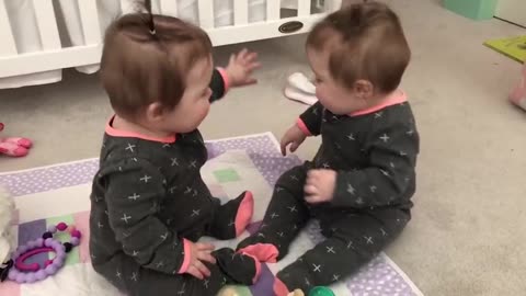 Funniest TWIN Baby Girls Share A Pacifier