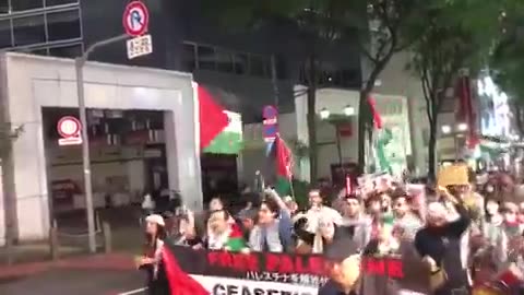 Protest for Gaza Muslims in Tokyo, capital of Japan, Japanies has Special Identity of World