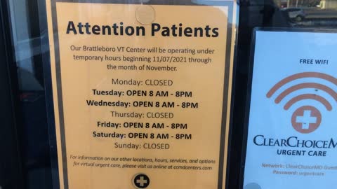 Emergency Care Closed 3 days a week in Brattleboro VT