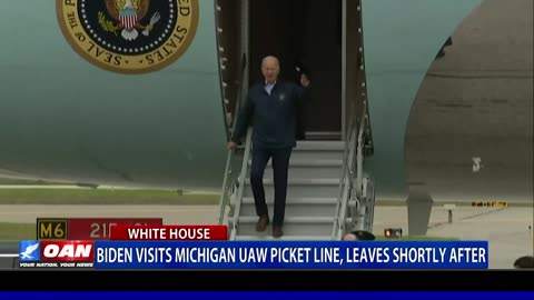 Biden Visits Michigan UAW Picket Line, Leaves Shortly After