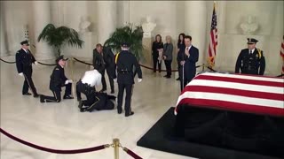 Honor Guard Collapses In Front Of Sandra Day O'Connor's Casket..