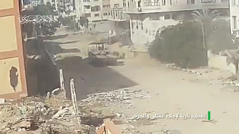 A Zionist force being lured into a pre-prepared ambush in the Tal al-Hawa neighborhood