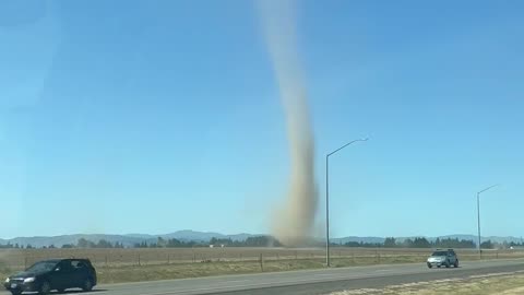 Huge Dust Devil Off The Highway