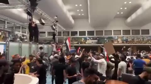 Anti corruption protestors storm Iraqi Parliament in Green Zone, Baghdad.