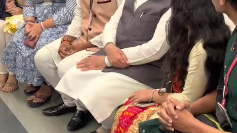 Narendra Modi in Mumbai Metro having conversation with passengers