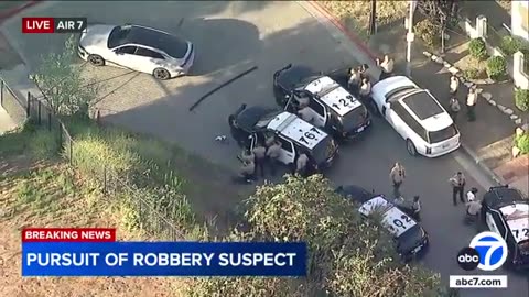 Suspect holds infant in arms at end of long, dangerous chase through Los Angeles | ABC7