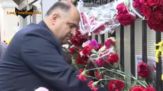 Russians Place Flowers for Over 1,000 Children Murdered in Palestines Moscow Embassy