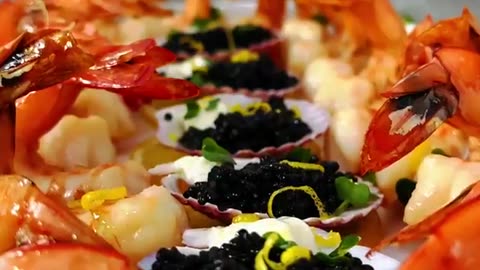 Michelin Star Prawns with Black Caviar Part 2 Креветки с икрой уровня Мишленовского ресторана