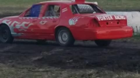 Crazy Indiana boys on a figure eight dirt track