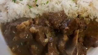 Curry goat and basmati rice