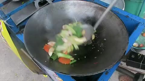 Thai Stir Fry Squid and Vegetables - Bangkok Street Food - Amazing Thai Food