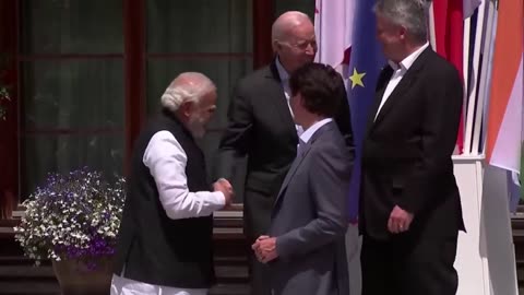 PM Modi with us president joae biden and pm truteau of canada at G7 summit in Germany