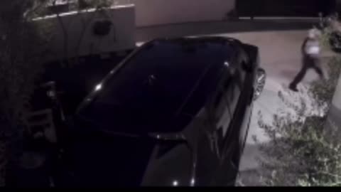 Surveillance video of a follow home robbery gone wrong couple nights ago