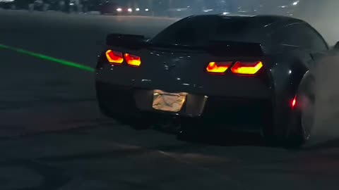 Corvette burning tires
