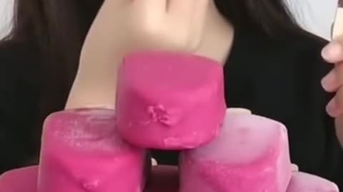 Pink Ice-cream eating asmr