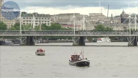 Brendan Cox travels up the river Thames by flotilla – video