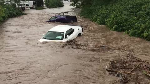 Cars Swept Away in New Jersey Flood