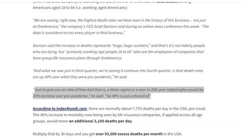 40% Increase in Deaths Among Those Aged 18-64 Has Life Insurance Companies Alarmed