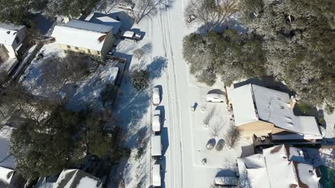 2021 Drone View Snow Day in San Antonio - February 15th