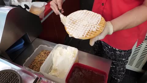 Fruit cream waffles