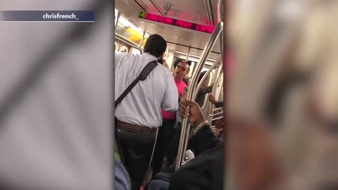 African-American And Jewish Man Argue Over Race In Subway Close Quarters